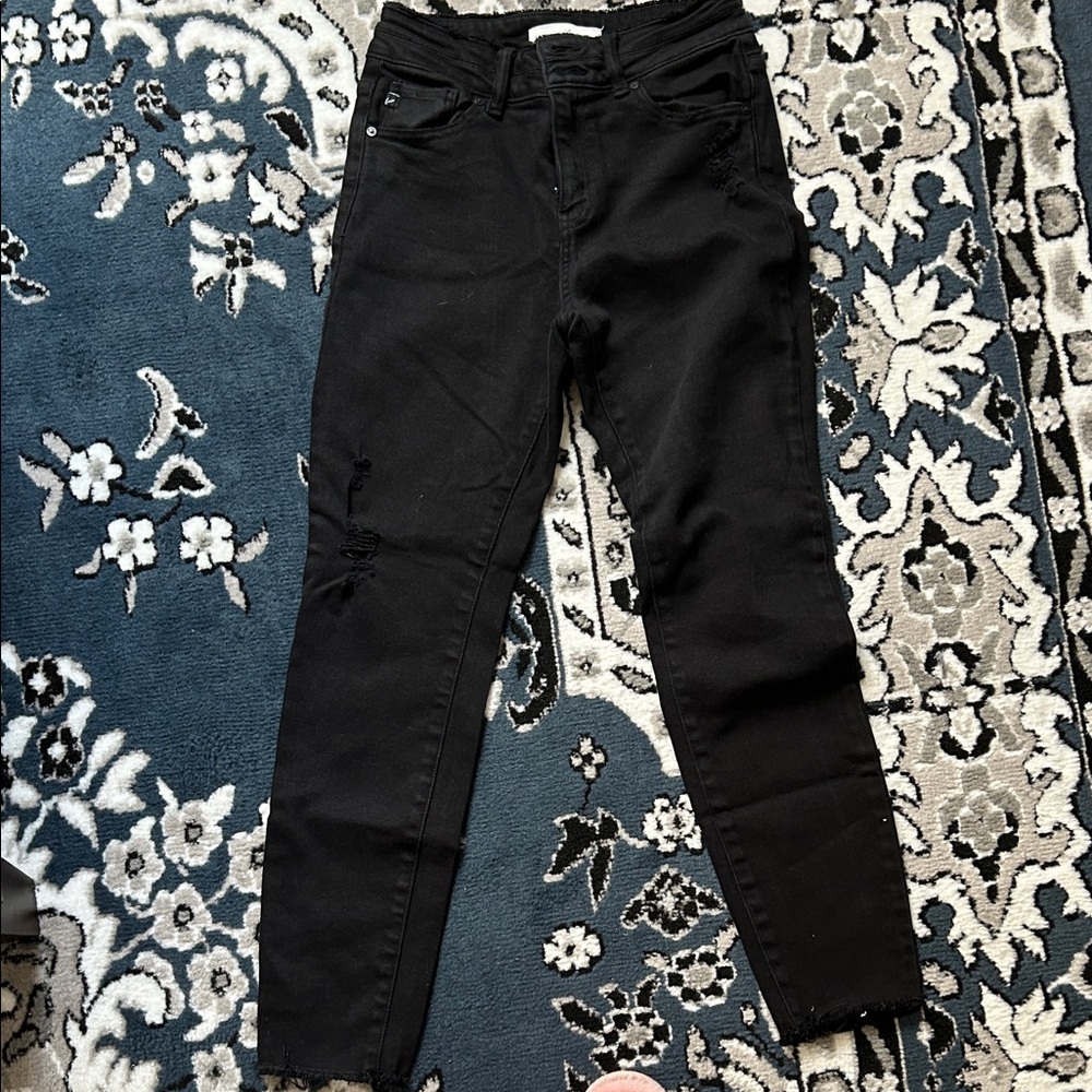 KanCan Women's Distressed Black Skinny Jeans